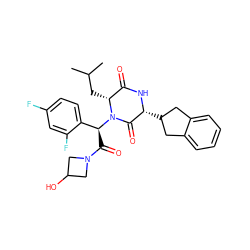 CC(C)C[C@@H]1C(=O)N[C@H](C2Cc3ccccc3C2)C(=O)N1[C@@H](C(=O)N1CC(O)C1)c1ccc(F)cc1F ZINC000040762787