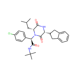CC(C)C[C@@H]1C(=O)N[C@H](C2Cc3ccccc3C2)C(=O)N1[C@@H](C(=O)NC(C)(C)C)c1ccc(Cl)cc1 ZINC000013674896