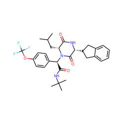 CC(C)C[C@@H]1C(=O)N[C@H](C2Cc3ccccc3C2)C(=O)N1[C@@H](C(=O)NC(C)(C)C)c1ccc(OC(F)(F)F)cc1 ZINC000028524819