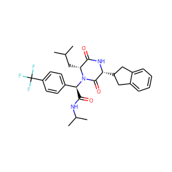 CC(C)C[C@@H]1C(=O)N[C@H](C2Cc3ccccc3C2)C(=O)N1[C@@H](C(=O)NC(C)C)c1ccc(C(F)(F)F)cc1 ZINC000028527018