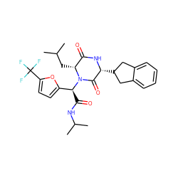 CC(C)C[C@@H]1C(=O)N[C@H](C2Cc3ccccc3C2)C(=O)N1[C@@H](C(=O)NC(C)C)c1ccc(C(F)(F)F)o1 ZINC000029130282