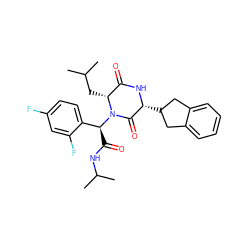 CC(C)C[C@@H]1C(=O)N[C@H](C2Cc3ccccc3C2)C(=O)N1[C@@H](C(=O)NC(C)C)c1ccc(F)cc1F ZINC000013674914