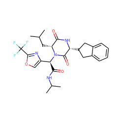 CC(C)C[C@@H]1C(=O)N[C@H](C2Cc3ccccc3C2)C(=O)N1[C@@H](C(=O)NC(C)C)c1coc(C(F)(F)F)n1 ZINC000029130913