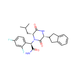 CC(C)C[C@@H]1C(=O)N[C@H](C2Cc3ccccc3C2)C(=O)N1[C@@H](C(N)=O)c1ccc(F)cc1F ZINC000035880008