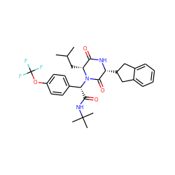 CC(C)C[C@@H]1C(=O)N[C@H](C2Cc3ccccc3C2)C(=O)N1[C@H](C(=O)NC(C)(C)C)c1ccc(OC(F)(F)F)cc1 ZINC000028528114