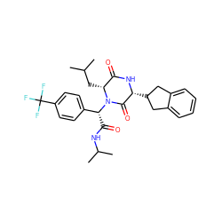 CC(C)C[C@@H]1C(=O)N[C@H](C2Cc3ccccc3C2)C(=O)N1[C@H](C(=O)NC(C)C)c1ccc(C(F)(F)F)cc1 ZINC000028526659