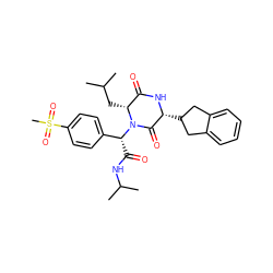 CC(C)C[C@@H]1C(=O)N[C@H](C2Cc3ccccc3C2)C(=O)N1[C@H](C(=O)NC(C)C)c1ccc(S(C)(=O)=O)cc1 ZINC000028527217