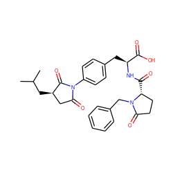 CC(C)C[C@@H]1CC(=O)N(c2ccc(C[C@H](NC(=O)[C@@H]3CCC(=O)N3Cc3ccccc3)C(=O)O)cc2)C1=O ZINC000027310558