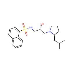 CC(C)C[C@@H]1CCCN1C[C@@H](O)CNS(=O)(=O)c1cccc2ccccc12 ZINC000028891902