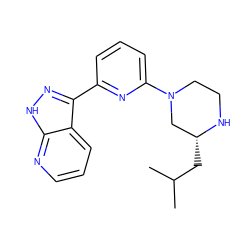 CC(C)C[C@@H]1CN(c2cccc(-c3n[nH]c4ncccc34)n2)CCN1 ZINC000095581561