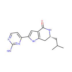 CC(C)C[C@@H]1Cc2[nH]c(-c3ccnc(N)n3)cc2C(=O)N1 ZINC000013979648