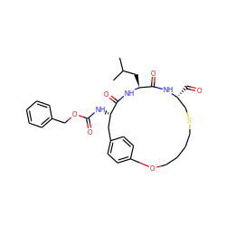 CC(C)C[C@@H]1NC(=O)[C@@H](NC(=O)OCc2ccccc2)Cc2ccc(cc2)OCCCCSC[C@@H](C=O)NC1=O ZINC000059183300