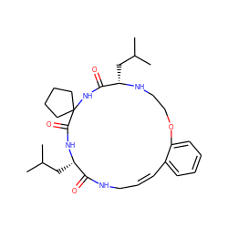 CC(C)C[C@@H]1NCCOc2ccccc2/C=C\CNC(=O)[C@H](CC(C)C)NC(=O)C2(CCCC2)NC1=O ZINC001772620856