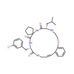 CC(C)C[C@@H]1NCCOc2ccccc2/C=C\CNC(=O)[C@H](Cc2cccc(Cl)c2)NC(=O)C2(CCCC2)NC1=O ZINC000226208609