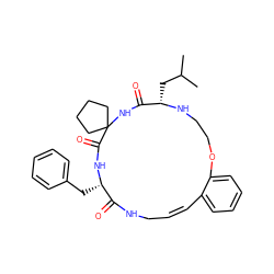 CC(C)C[C@@H]1NCCOc2ccccc2/C=C\CNC(=O)[C@H](Cc2ccccc2)NC(=O)C2(CCCC2)NC1=O ZINC001772603228