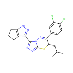 CC(C)C[C@@H]1Sc2nnc(-c3n[nH]c4c3CCC4)n2N=C1c1ccc(Cl)c(Cl)c1 ZINC000653830236