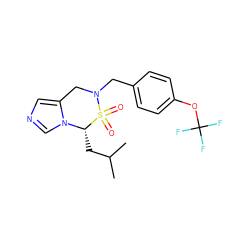 CC(C)C[C@@H]1n2cncc2CN(Cc2ccc(OC(F)(F)F)cc2)S1(=O)=O ZINC000058512165