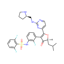 CC(C)C[C@]1(C)OC(c2ccnc(NC[C@H]3CCCN3)n2)=C(c2cccc(NS(=O)(=O)c3c(F)cccc3F)c2F)C1=O ZINC001772579604