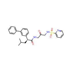 CC(C)C[C@H](C(=O)NCC(=O)CNS(=O)(=O)c1ccccn1)c1cccc(-c2ccccc2)c1 ZINC000095595835