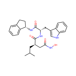 CC(C)C[C@H](CC(=O)NO)C(=O)N[C@@H](Cc1c[nH]c2ccccc12)C(=O)N[C@H]1CCc2ccccc21 ZINC000013776891