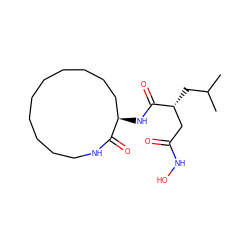 CC(C)C[C@H](CC(=O)NO)C(=O)N[C@@H]1CCCCCCCCCCNC1=O ZINC000003801504