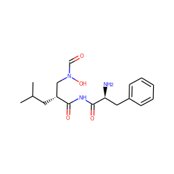 CC(C)C[C@H](CN(O)C=O)C(=O)NC(=O)[C@@H](N)Cc1ccccc1 ZINC000026851370