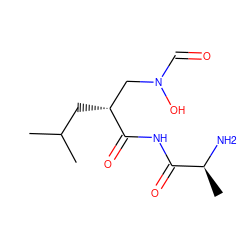 CC(C)C[C@H](CN(O)C=O)C(=O)NC(=O)[C@H](C)N ZINC000026941694