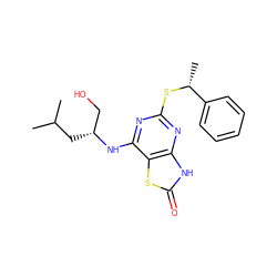 CC(C)C[C@H](CO)Nc1nc(S[C@H](C)c2ccccc2)nc2[nH]c(=O)sc12 ZINC000036471008