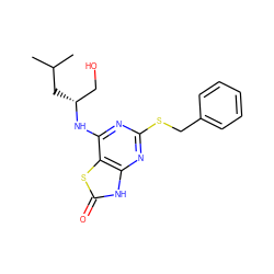 CC(C)C[C@H](CO)Nc1nc(SCc2ccccc2)nc2[nH]c(=O)sc12 ZINC000095603214