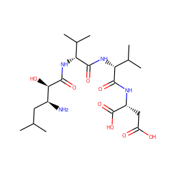 CC(C)C[C@H](N)[C@@H](O)C(=O)N[C@@H](C(=O)N[C@@H](C(=O)N[C@H](CC(=O)O)C(=O)O)C(C)C)C(C)C ZINC000071789699