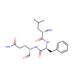 CC(C)C[C@H](N)C(=O)N[C@@H](Cc1ccccc1)C(=O)N[C@H](C=O)CCC(N)=O ZINC000026155661