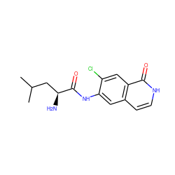 CC(C)C[C@H](N)C(=O)Nc1cc2cc[nH]c(=O)c2cc1Cl ZINC000058590737
