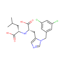 CC(C)C[C@H](N[C@@H](Cc1cncn1Cc1cc(Cl)cc(Cl)c1)C(=O)O)C(=O)O ZINC000001549629