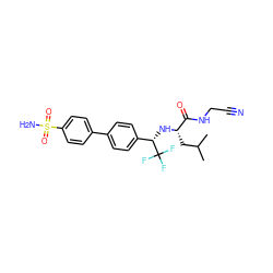 CC(C)C[C@H](N[C@@H](c1ccc(-c2ccc(S(N)(=O)=O)cc2)cc1)C(F)(F)F)C(=O)NCC#N ZINC000034804957