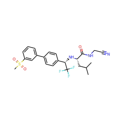 CC(C)C[C@H](N[C@@H](c1ccc(-c2cccc(S(C)(=O)=O)c2)cc1)C(F)(F)F)C(=O)NCC#N ZINC000014971261