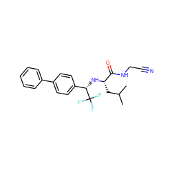 CC(C)C[C@H](N[C@@H](c1ccc(-c2ccccc2)cc1)C(F)(F)F)C(=O)NCC#N ZINC000014971219