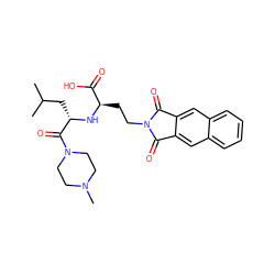 CC(C)C[C@H](N[C@H](CCN1C(=O)c2cc3ccccc3cc2C1=O)C(=O)O)C(=O)N1CCN(C)CC1 ZINC000013734719