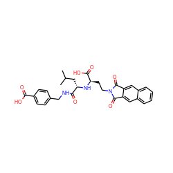 CC(C)C[C@H](N[C@H](CCN1C(=O)c2cc3ccccc3cc2C1=O)C(=O)O)C(=O)NCc1ccc(C(=O)O)cc1 ZINC000027744128