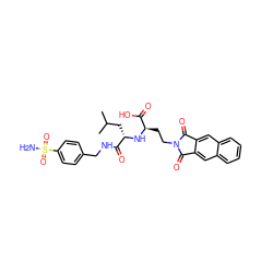 CC(C)C[C@H](N[C@H](CCN1C(=O)c2cc3ccccc3cc2C1=O)C(=O)O)C(=O)NCc1ccc(S(N)(=O)=O)cc1 ZINC000027736030