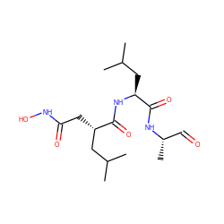 CC(C)C[C@H](NC(=O)[C@@H](CC(=O)NO)CC(C)C)C(=O)N[C@@H](C)C=O ZINC000013437605