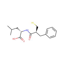 CC(C)C[C@H](NC(=O)[C@@H](CS)Cc1ccccc1)C(=O)O ZINC000005138297