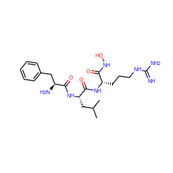 CC(C)C[C@H](NC(=O)[C@@H](N)Cc1ccccc1)C(=O)N[C@@H](CCCNC(=N)N)C(=O)NO ZINC000084731082