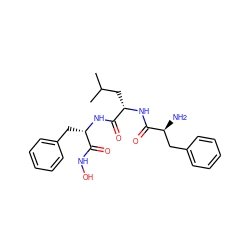 CC(C)C[C@H](NC(=O)[C@@H](N)Cc1ccccc1)C(=O)N[C@@H](Cc1ccccc1)C(=O)NO ZINC000084739744