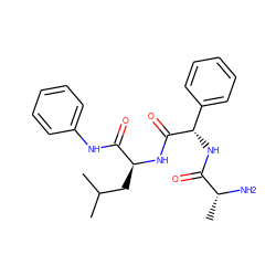 CC(C)C[C@H](NC(=O)[C@@H](NC(=O)[C@@H](C)N)c1ccccc1)C(=O)Nc1ccccc1 ZINC000027430119