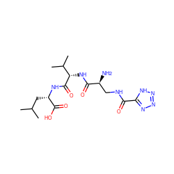 CC(C)C[C@H](NC(=O)[C@@H](NC(=O)[C@@H](N)CNC(=O)c1nnn[nH]1)C(C)C)C(=O)O ZINC000066252074