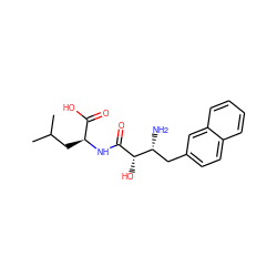 CC(C)C[C@H](NC(=O)[C@@H](O)[C@H](N)Cc1ccc2ccccc2c1)C(=O)O ZINC000066104315