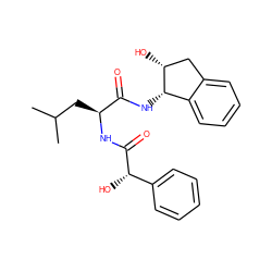 CC(C)C[C@H](NC(=O)[C@@H](O)c1ccccc1)C(=O)N[C@H]1c2ccccc2C[C@H]1O ZINC000029555113