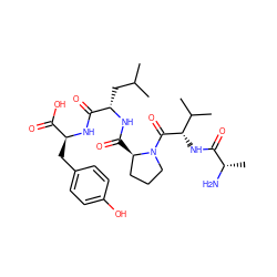 CC(C)C[C@H](NC(=O)[C@@H]1CCCN1C(=O)[C@@H](NC(=O)[C@H](C)N)C(C)C)C(=O)N[C@@H](Cc1ccc(O)cc1)C(=O)O ZINC000028389062