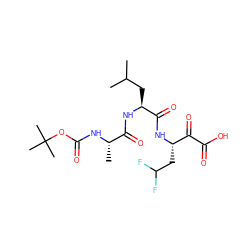 CC(C)C[C@H](NC(=O)[C@H](C)NC(=O)OC(C)(C)C)C(=O)N[C@@H](CC(F)F)C(=O)C(=O)O ZINC000013439207