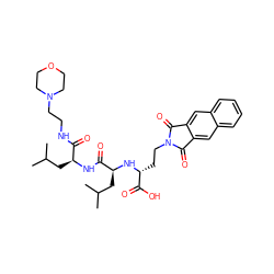 CC(C)C[C@H](NC(=O)[C@H](CC(C)C)N[C@H](CCN1C(=O)c2cc3ccccc3cc2C1=O)C(=O)O)C(=O)NCCN1CCOCC1 ZINC000027741112